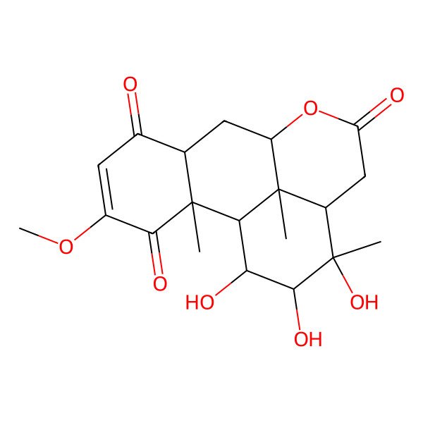 2D Structure of (1S,2R,7R,9R,13R,14S,15R,16S,17R)-14,15,16-trihydroxy-4-methoxy-2,14,17-trimethyl-10-oxatetracyclo[7.7.1.02,7.013,17]heptadec-4-ene-3,6,11-trione