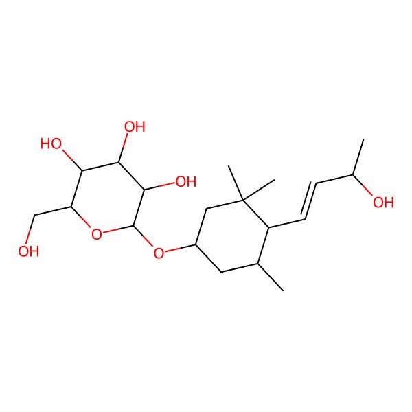2D Structure of (2R,3R,4S,5S,6R)-2-[(1S,4R,5S)-4-[(E,3R)-3-hydroxybut-1-enyl]-3,3,5-trimethylcyclohexyl]oxy-6-(hydroxymethyl)oxane-3,4,5-triol