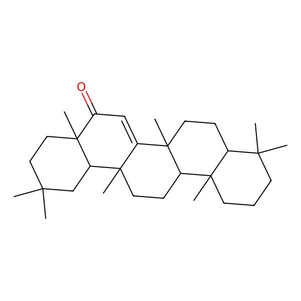 2D Structure of (4aS,6aR,6bR,8aS,12aS,14aS,14bS)-2,2,4a,6b,9,9,12a,14a-octamethyl-3,4,6a,7,8,8a,10,11,12,13,14,14b-dodecahydro-1H-picen-5-one