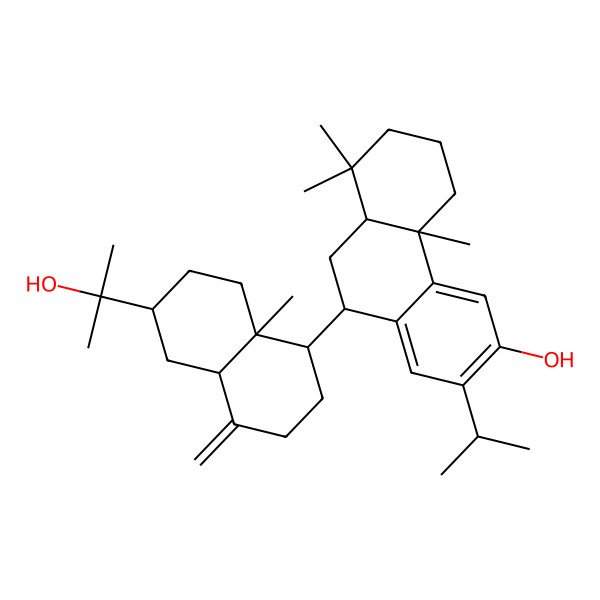 2D Structure of 10-[6-(2-Hydroxypropan-2-yl)-8a-methyl-4-methylidene-1,2,3,4a,5,6,7,8-octahydronaphthalen-1-yl]-4b,8,8-trimethyl-2-propan-2-yl-5,6,7,8a,9,10-hexahydrophenanthren-3-ol