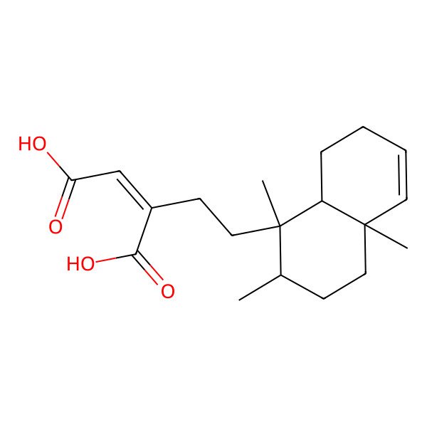 2D Structure of (E)-2-[2-[(1S,2R,4aS,8aR)-1,2,4a-trimethyl-2,3,4,7,8,8a-hexahydronaphthalen-1-yl]ethyl]but-2-enedioic acid