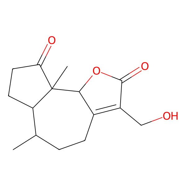 2D Structure of (6S,6aS,9aR,9bR)-3-(hydroxymethyl)-6,9a-dimethyl-5,6,6a,7,8,9b-hexahydro-4H-azuleno[8,7-b]furan-2,9-dione