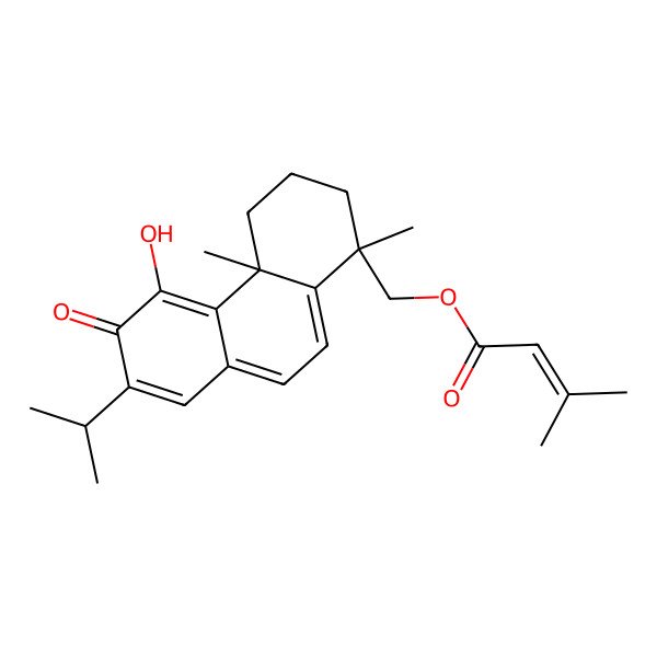 2D Structure of [(1R,4aR)-5-hydroxy-1,4a-dimethyl-6-oxo-7-propan-2-yl-3,4-dihydro-2H-phenanthren-1-yl]methyl 3-methylbut-2-enoate
