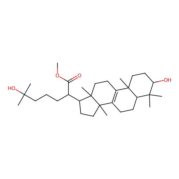 2D Structure of methyl 6-hydroxy-2-(3-hydroxy-4,4,10,13,14-pentamethyl-2,3,5,6,7,11,12,15,16,17-decahydro-1H-cyclopenta[a]phenanthren-17-yl)-6-methylheptanoate