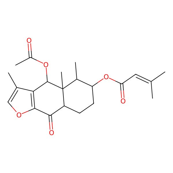 2D Structure of (4-Acetyloxy-3,4a,5-trimethyl-9-oxo-4,5,6,7,8,8a-hexahydrobenzo[f][1]benzofuran-6-yl) 3-methylbut-2-enoate