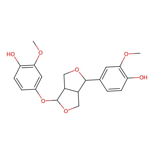 2D Structure of 4-[(3S,3aR,6R,6aR)-6-(4-hydroxy-3-methoxyphenoxy)-1,3,3a,4,6,6a-hexahydrofuro[3,4-c]furan-3-yl]-2-methoxyphenol