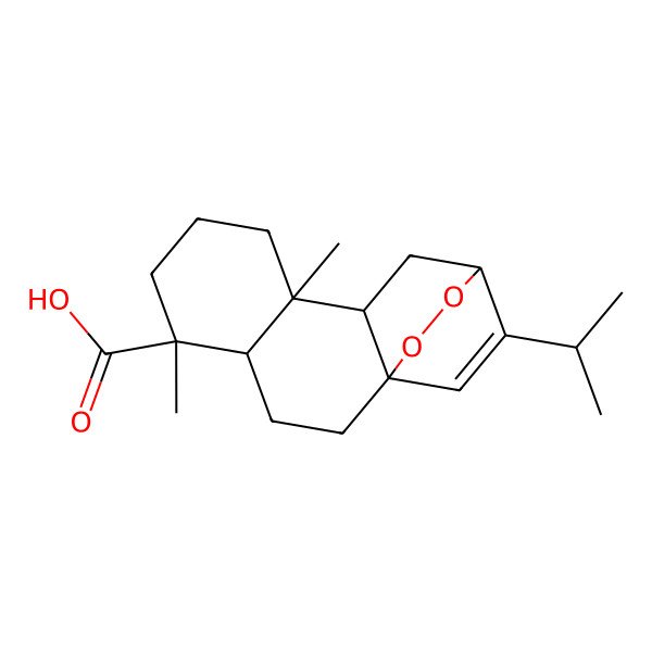 2D Structure of 4b,8-Dimethyl-2-(propan-2-yl)-4,4a,4b,5,6,7,8,8a,9,10-decahydro-3h-3,10a-epidioxyphenanthrene-8-carboxylic acid 2D Structure of 4b,8-Dimethyl-2-(propan-2-yl)-4,4a,4b,5,6,7,8,8a,9,10-decahydro-3h-3,10a-epidioxyphenanthrene-8-carboxylic acid