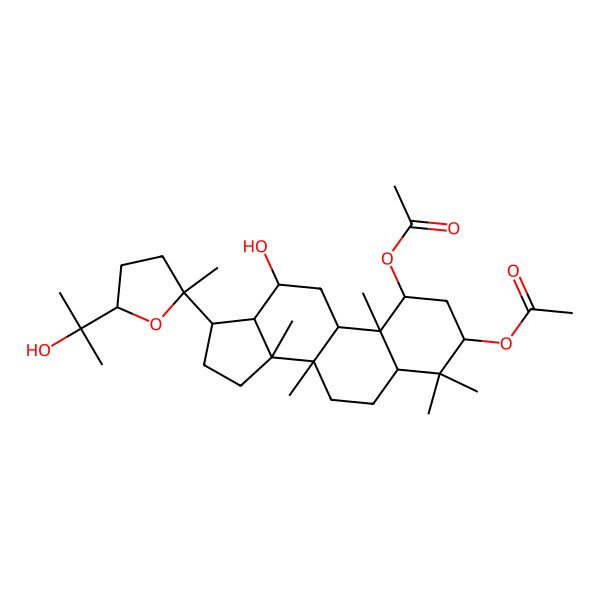 2D Structure of [1-acetyloxy-12-hydroxy-17-[5-(2-hydroxypropan-2-yl)-2-methyloxolan-2-yl]-4,4,8,10,14-pentamethyl-2,3,5,6,7,9,11,12,13,15,16,17-dodecahydro-1H-cyclopenta[a]phenanthren-3-yl] acetate