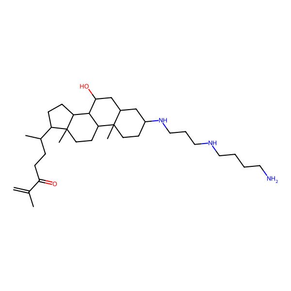 2D Structure of 6-[3-[3-(4-aminobutylamino)propylamino]-7-hydroxy-10,13-dimethyl-2,3,4,5,6,7,8,9,11,12,14,15,16,17-tetradecahydro-1H-cyclopenta[a]phenanthren-17-yl]-2-methylhept-1-en-3-one