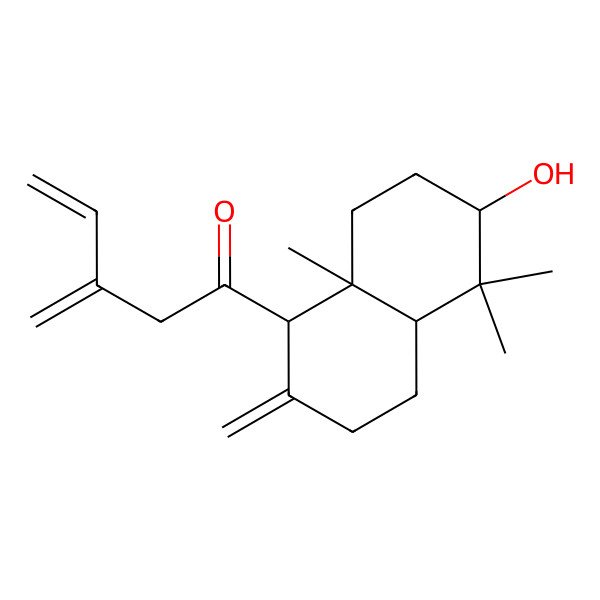 2D Structure of 1-[(1S,4aR,6R,8aS)-6-hydroxy-5,5,8a-trimethyl-2-methylidene-3,4,4a,6,7,8-hexahydro-1H-naphthalen-1-yl]-3-methylidenepent-4-en-1-one