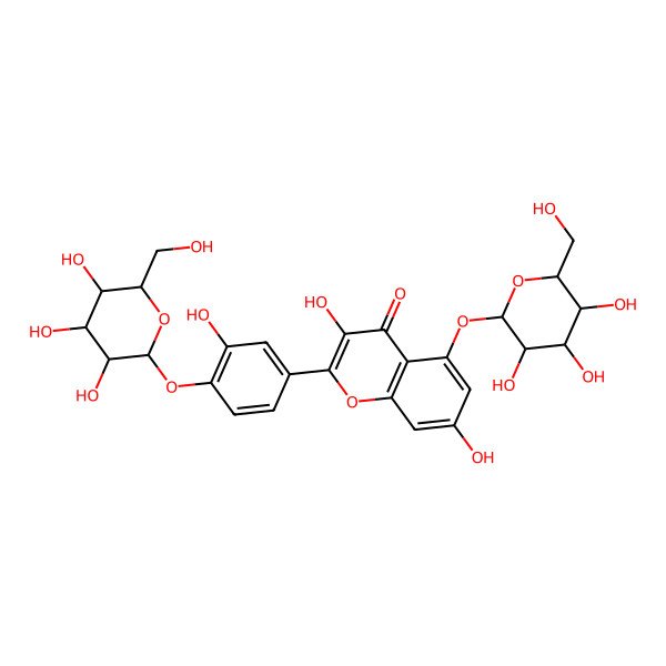 2D Structure of 3,7-Dihydroxy-2-[3-hydroxy-4-[3,4,5-trihydroxy-6-(hydroxymethyl)oxan-2-yl]oxyphenyl]-5-[3,4,5-trihydroxy-6-(hydroxymethyl)oxan-2-yl]oxychromen-4-one