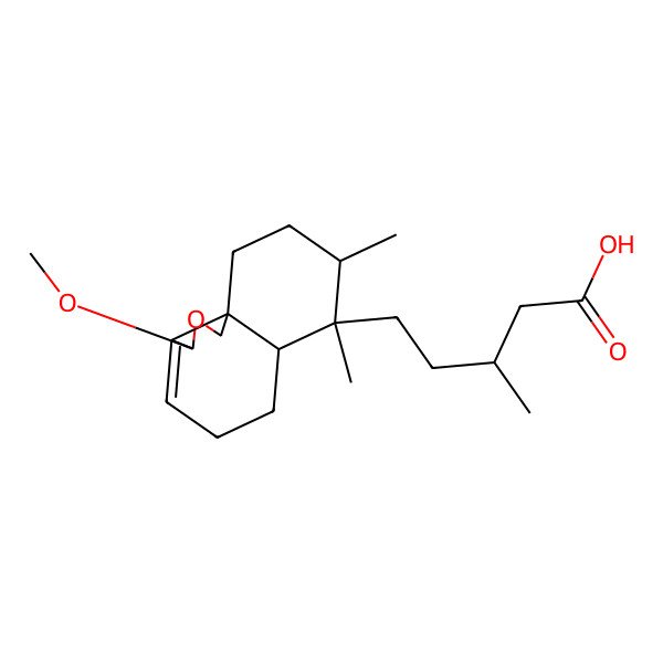 2D Structure of (3S)-5-[(3S,6aR,7S,8R,10aS)-3-methoxy-7,8-dimethyl-1,3,5,6,6a,8,9,10-octahydrobenzo[d][2]benzofuran-7-yl]-3-methylpentanoic acid