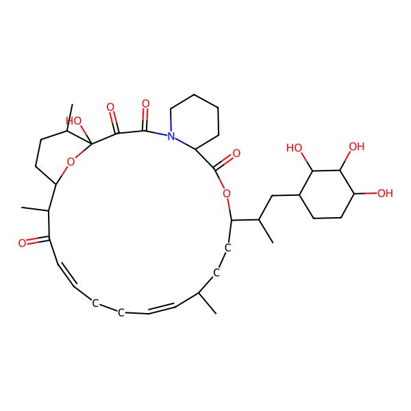 2D Structure of 1-Hydroxy-15,23,27-trimethyl-12-[1-(2,3,4-trihydroxycyclohexyl)propan-2-yl]-11,28-dioxa-4-azatricyclo[22.3.1.04,9]octacosa-16,20-diene-2,3,10,22-tetrone