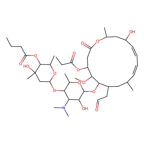 2D Structure of [(2S,3S,4R)-6-[(2R,3S,4R,5R)-4-(dimethylamino)-5-hydroxy-6-[[(10Z,12E)-14-hydroxy-5-methoxy-9,16-dimethyl-2-oxo-7-(2-oxoethyl)-4-propanoyloxy-1-oxacyclohexadeca-10,12-dien-6-yl]oxy]-2-methyloxan-3-yl]oxy-4-hydroxy-2,4-dimethyloxan-3-yl] butanoate
