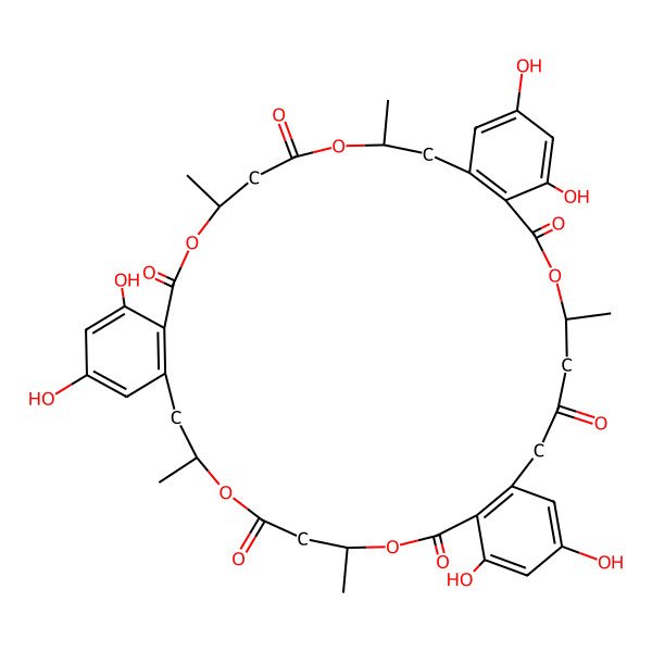 2D Structure of 10,12,24,26,38,40-Hexahydroxy-4,16,20,30,34-pentamethyl-3,15,19,29,33-pentaoxatetracyclo[34.4.0.08,13.022,27]tetraconta-1(36),8(13),9,11,22(27),23,25,37,39-nonaene-2,6,14,18,28,32-hexone