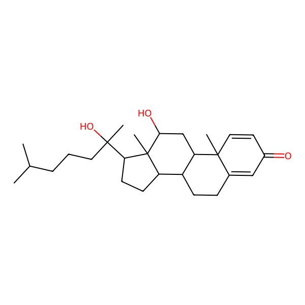 2D Structure of (8R,9S,10R,12R,13S,14S,17S)-12-hydroxy-17-[(2S)-2-hydroxy-6-methylheptan-2-yl]-10,13-dimethyl-6,7,8,9,11,12,14,15,16,17-decahydrocyclopenta[a]phenanthren-3-one