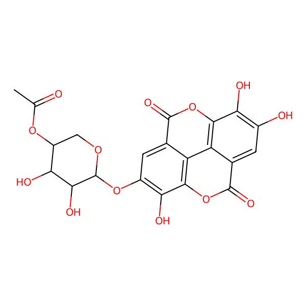 2D Structure of Ellagic acid acetyl-arabinoside
