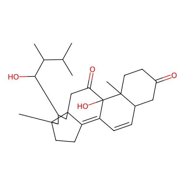 2D Structure of 3,11-Dioxo-18,22-cycloergosta-4,6,8(14)-triene-9beta,23S-diol