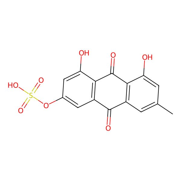 2D Structure of emodin-3-O-sulphate