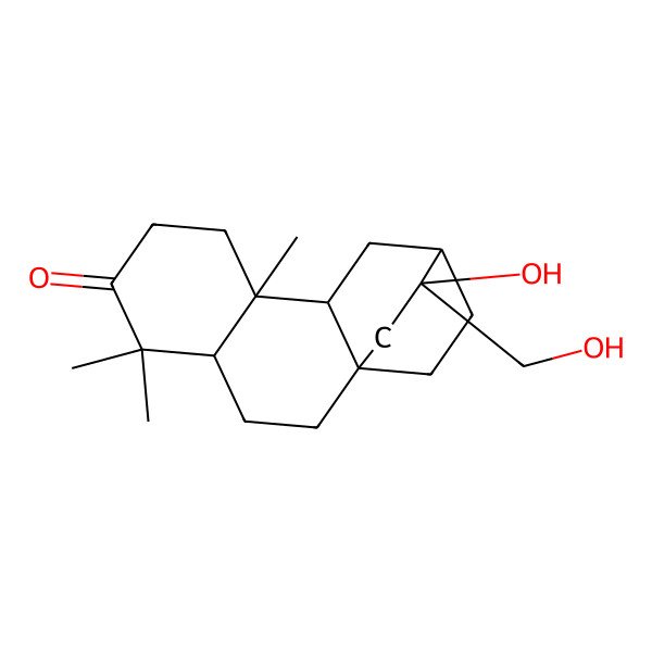 2D Structure of Ent-16alpha,17-dihydroxyatisan-3-one