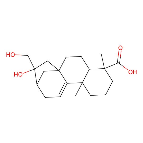 2D Structure of (ent-16betaOH)-16,17-Dihydroxy-9(11)-kauren-19-oic acid