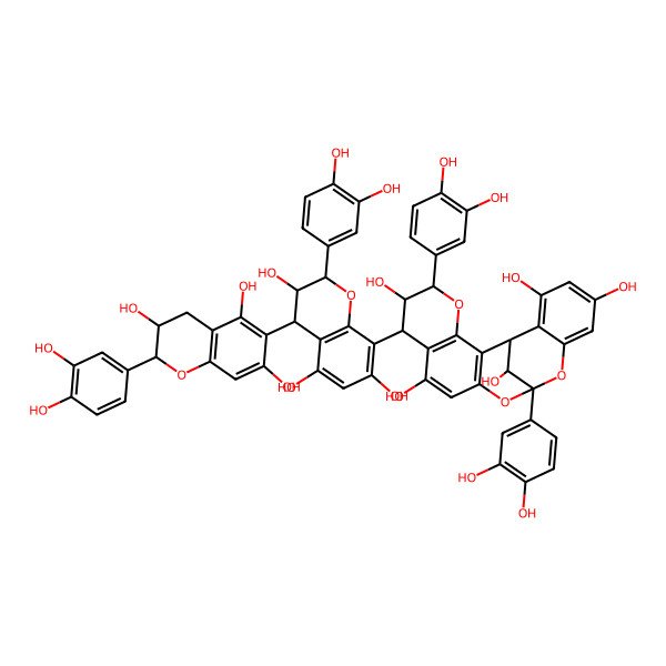2D Structure of Epicatechin-(2beta->7,4beta->8)-epicatechin-(4beta->8)-epicatechin-(4beta->6)-catechin