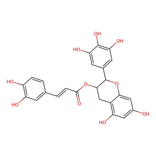 2D Structure of Epigallocatechin 3-O-caffeate 2D Structure of Epigallocatechin 3-O-caffeate