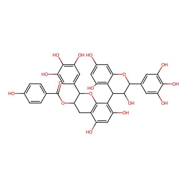 2D Structure of Epigallocatechin-(4beta->8)-epigallocatechin 3-O-(4-hydroxybenzoate)