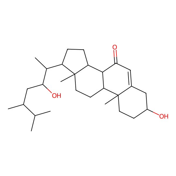 2D Structure of Ergost-5-en-7-one, 3,22-dihydroxy-, (3beta,22R,24R)-