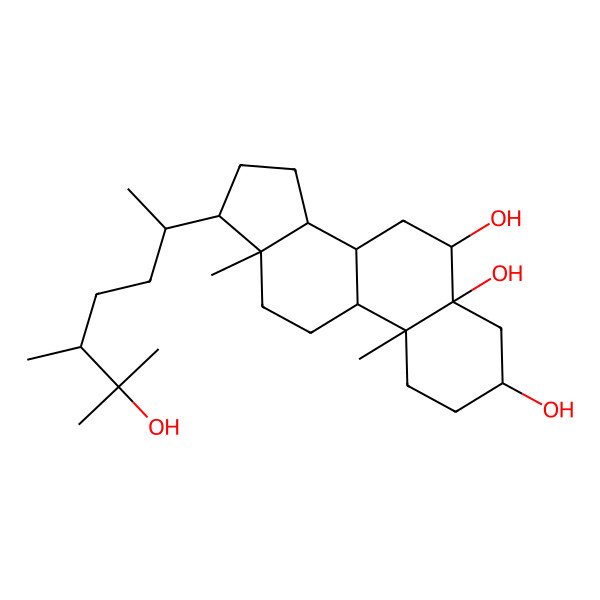 2D Structure of Ergosta-3beta,5alpha,6beta,25-tetrol