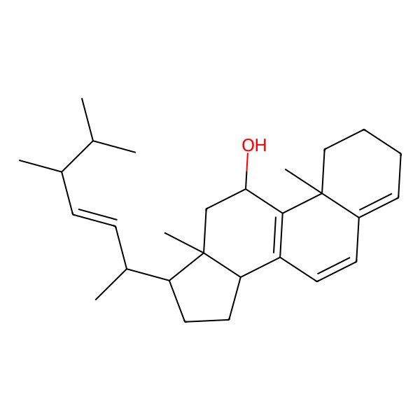 2D Structure of Ergosta-4,6,8,22E-tetraen-11beta-OL