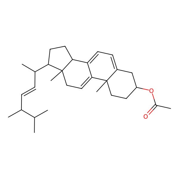 2D Structure of Ergosta-5,7,9(11),22-tetraen-3-yl acetate