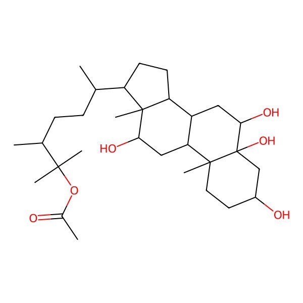 2D Structure of 3,5,6,12-Tetrahydroxyergostan-25-yl acetate