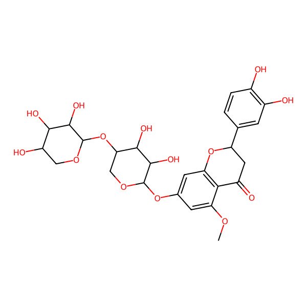 2D Structure of Eriodictyol 5-methyl ether 7-O-xylosyl-(1->4)-arabinoside