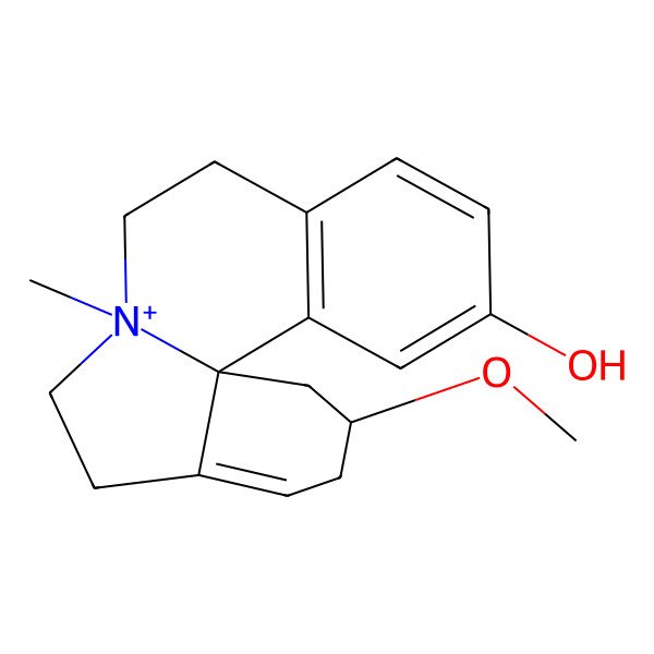 2D Structure of Erythrinanium, 1,6-didehydro-15-hydroxy-3-methoxy-9-methyl-, (3beta)-