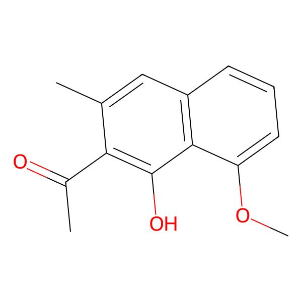 2D Structure of Ethanone, 1-(1-hydroxy-8-methoxy-3-methyl-2-naphthalenyl)-