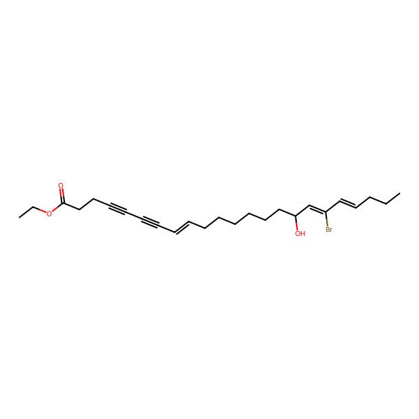 2D Structure of Ethyl 18-bromo-16-hydroxytricosa-8,17,19-trien-4,6-diynoate
