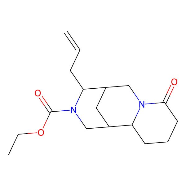 2D Structure of ethyl (1R,2R,9R,10S)-6-oxo-10-prop-2-enyl-7,11-diazatricyclo[7.3.1.02,7]tridecane-11-carboxylate