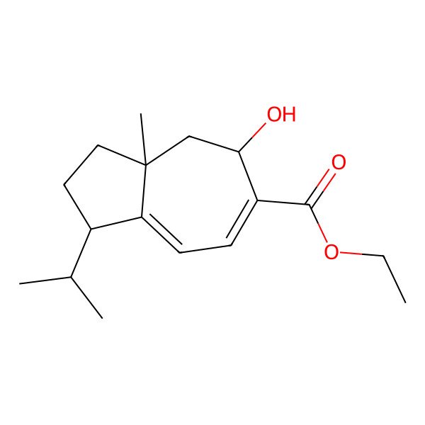 2D Structure of ethyl (1R,3aR,5R)-5-hydroxy-3a-methyl-1-propan-2-yl-2,3,4,5-tetrahydro-1H-azulene-6-carboxylate