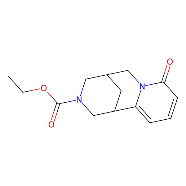 2D Structure of ethyl (1S,9S)-6-oxo-7,11-diazatricyclo[7.3.1.02,7]trideca-2,4-diene-11-carboxylate