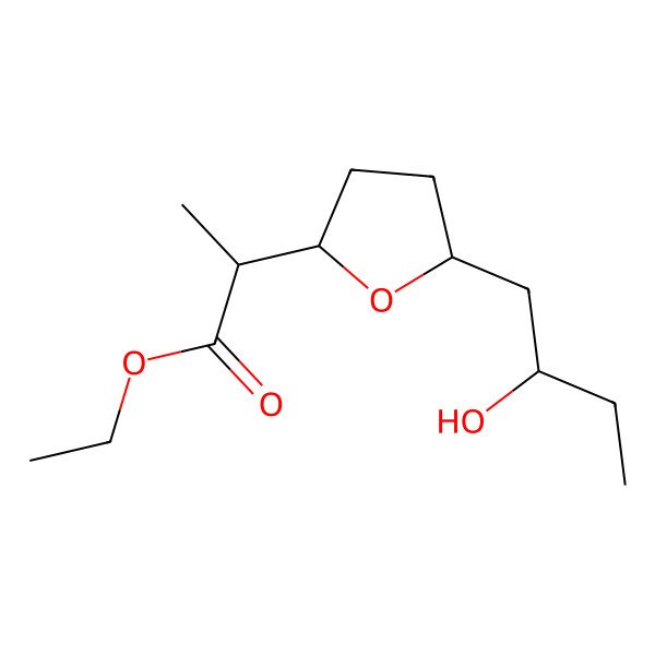2D Structure of Ethyl 2-[5-(2-hydroxybutyl)oxolan-2-yl]propanoate