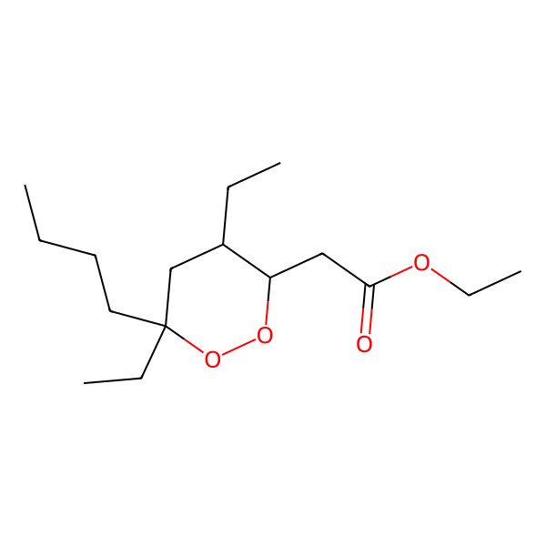 2D Structure of Ethyl 2-(6-butyl-4,6-diethyldioxan-3-yl)acetate