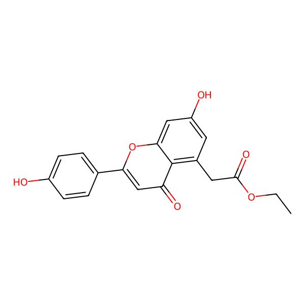 2D Structure of Ethyl 2-[7-hydroxy-2-(4-hydroxyphenyl)-4-oxo-chromen-5-yl]acetate