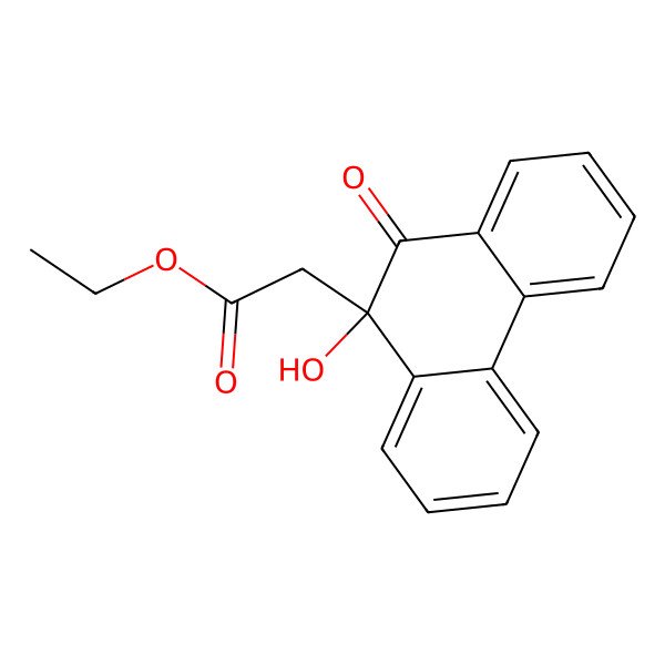 2D Structure of Ethyl 2-(9-hydroxy-10-oxophenanthren-9-yl)acetate