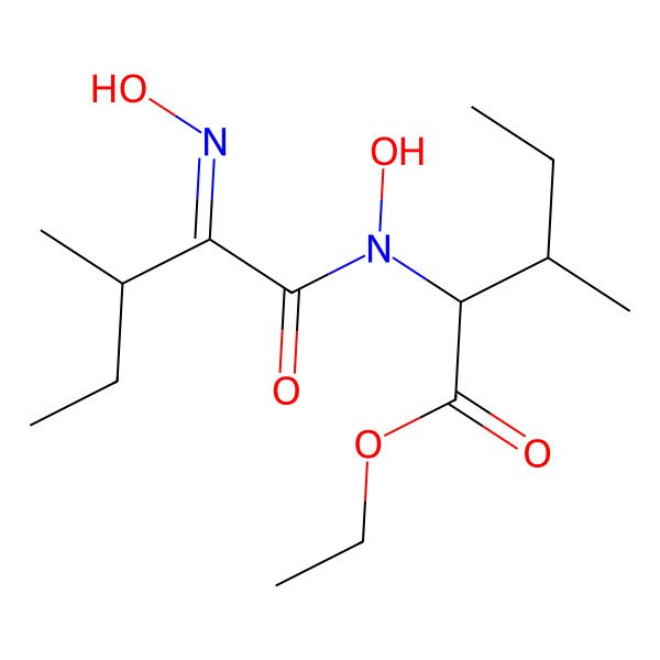 2D Structure of Ethyl 2-[hydroxy-(2-hydroxyimino-3-methylpentanoyl)amino]-3-methylpentanoate