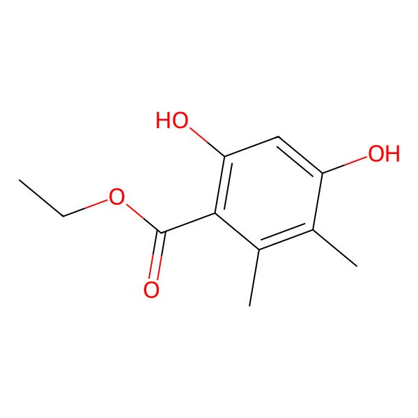 2D Structure of Ethyl 2,4-dihydroxy-5,6-dimethylbenzoate