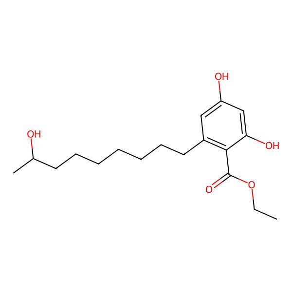 2D Structure of Ethyl 2,4-dihydroxy-6-(8-hydroxynonyl)benzoate