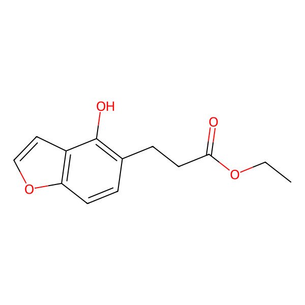 2D Structure of Ethyl 3-(4-hydroxy-1-benzofuran-5-yl)propanoate
