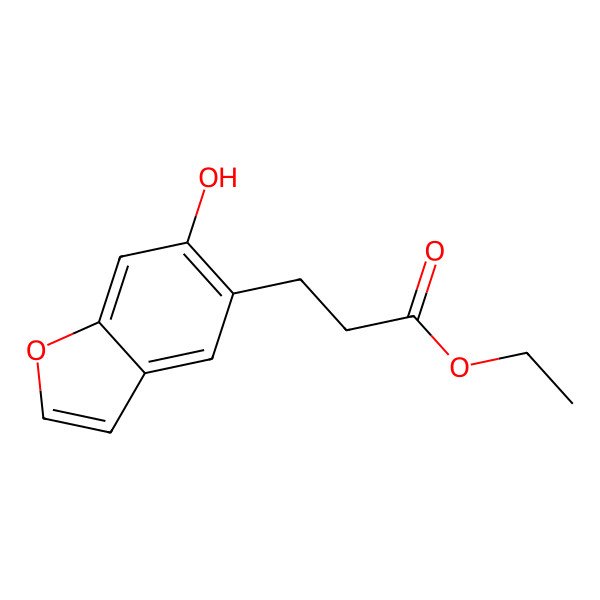 2D Structure of Ethyl 3-(6-hydroxy-1-benzofuran-5-yl)propanoate