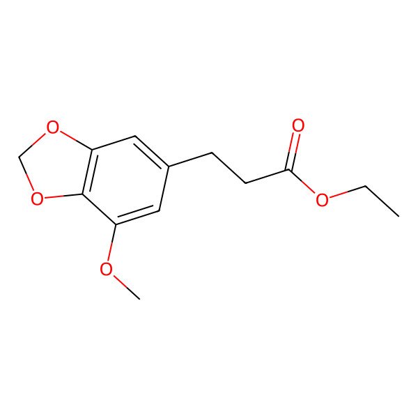 2D Structure of Ethyl 3-(7-methoxy-1,3-benzodioxol-5-yl)propanoate 2D Structure of Ethyl 3-(7-methoxy-1,3-benzodioxol-5-yl)propanoate